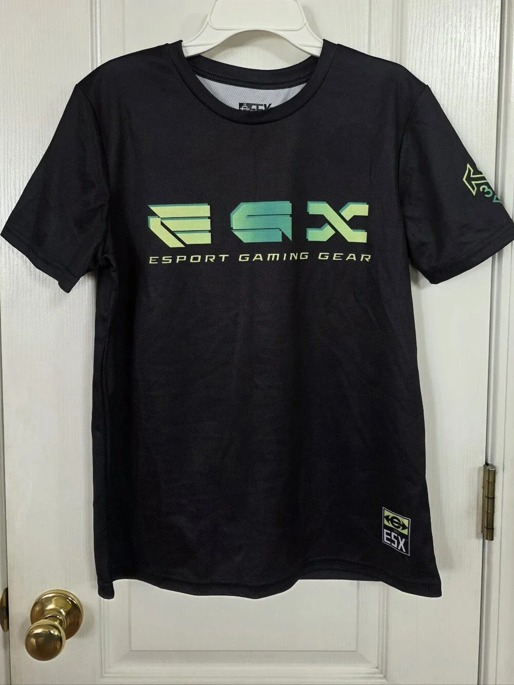 ESX Esport Gaming Gear Black Tee & Short Set with Neon Green Logo Sz 18XXL, NWOT